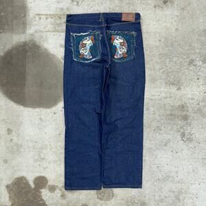 Vintage Y2K RMC red monkey company 2000s embroidered pants